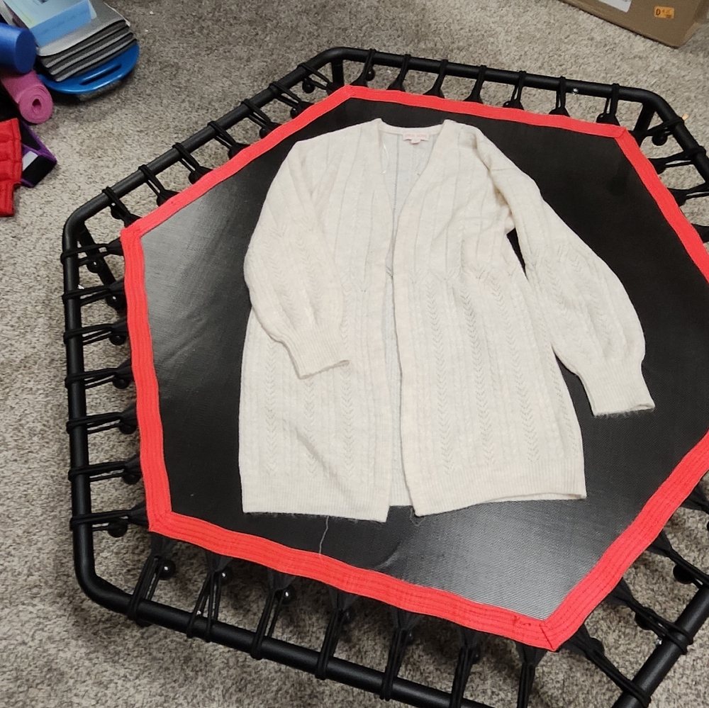 Cozy Cable-Knit Open Cardigan Sweater - Cream
